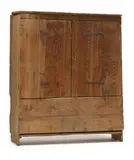 Axel Vervoordt, 'Montagnard' cupboard from the Italian Alps, and executed in the 17th century; modified c. 2012
