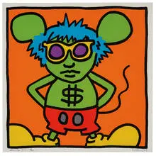 Keith Haring, Plate from Andy Mouse Portfolio, 1986, Color screenprint on Lenox Museum Board