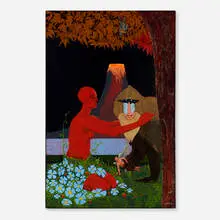 Dorothy Iannone, Untitled, gouache, felt pen and resin on canvas in artist-made frame