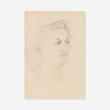 John Graham, Portrait of a Woman I, 1954, graphite on paper
