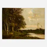 Near Fontainbleau by Narcisse Virgile Diaz De La Peña, 1860, oil on canvas, sold May 2024
