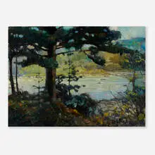 Camp at Mast Hope from Smalley’s Camp by Frank Schoonover, 1945, oil on canvas, sold May 2024