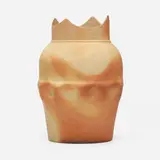 Large vase by George E. Ohr, 1897-1900, bisque earthenware, sold Apr 2024