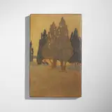 Arthur Eugene Baggs for Marblehead Pottery, Rare scenic tile