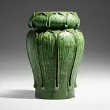 Rare vase, model 88 by George P. Kendrick for Grueby Faience Company, 1898-1902, glazed earthenware, sold Apr 2024