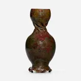 Vase by George E. Ohr, 1895-96, glazed earthenware, sold Apr 2024
