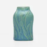 Artus Van Briggle for Van Briggle Pottery, Early vase with spiderwort, 1902