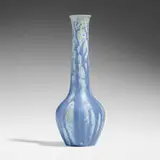 Grand Feu Art Pottery, Tall vase, 1916-18, Blue Ramose-glazed stoneware