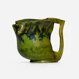 Pitcher by George E. Ohr, 1898-1910, bisque earthenware, sold Apr 2024
