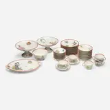 Service figures et accessoires japonais by Félix Bracquemond for Haviland & Co., c. 1875, glazed, hand-decorated, and transfer-printed porcelain, sold Apr 2024