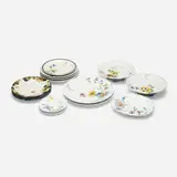 Albert Dammouse, Collection of fifteen Japonesque tablewares, c. 1880, glazed and hand-decorated faience