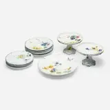 Albert Dammouse, Collection of fourteen Japonesque tablewares, c. 1880, glazed and hand-decorated faience