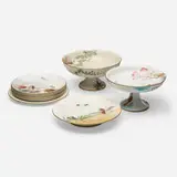 J. Vieillard & Cie, Collection of nine Japonesque tablewares, c. 1880, glazed, hand-decorated and gilt earthenware