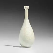 Exceptional vase by Adelaide Robineau, 1920, carved crystalline-glazed porcelain, sold Apr 2024