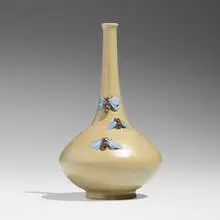 Émile Diffloth for University City, Rare vase with bees, 1910, glazed porcelain