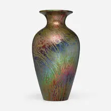 Jacques Sicard for Weller Pottery, Exceptional and Monumental vase, 1909, glazed earthenware