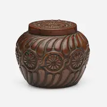 George P. Kendrick, Rare covered vessel, c. 1900, handwrought copper