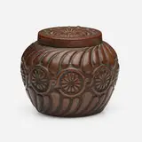 George P. Kendrick, Rare covered vessel, c. 1900, handwrought copper