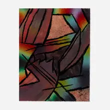 Clinton King, Untitled Paper Spectrum (with Line), 2019, oil on paper
