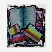 Clinton King, Untitled Paper Spectrum (with Line), 2019, oil on paper