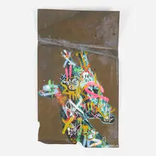 Martin Whatson, Giraffe, 2009, spray paint on steel