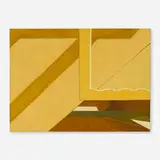 Altoon Sultan, Right Angle, 2020, egg tempera on calfskin parchment over wood panel