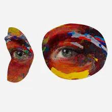 Paul Insect, Eyes (diptych), 2019, aerosol paint and acrylic on wood