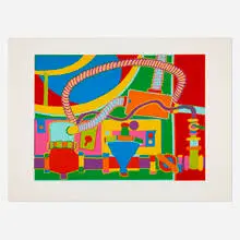 Clayton Pond, The Working End of My Gas Space Heater (from the 1776 USA 1976: Bicentennial Prints portfolio), screenprint in colors
