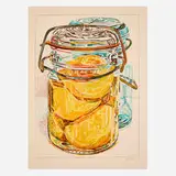 Janet Fish, Preserved Peaches (from the 1776 USA 1976: Bicentennial Prints portfolio), lithograph in colors on Arches