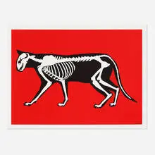 Hijack, Skeleton Cat, 2022, screenprint in colors