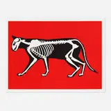 Hijack, Skeleton Cat, 2022, screenprint in colors