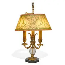 Pairpoint Manufacturing Co., lamp with reverse-painted shade