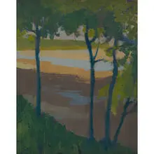 Fay M. Barnes, Landscape with Trees, c. 1950