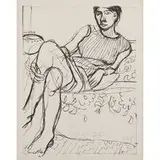 Seated Woman in Striped Dress by Richard Diebenkorn, 1965, sold Aug 2021