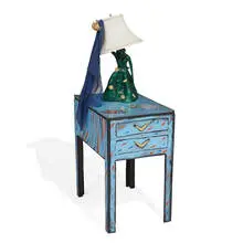 Table with Ceramic Figural Lamp (element of installation at Art Chicago, 1980) by Hollis Sigler, 1980, sold Aug 2021