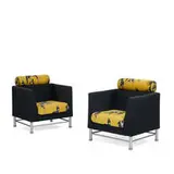 Eastside lounge chairs, pair by Ettore Sottsass, sold Aug 2021
