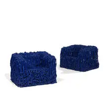 Senza Fine lounge chairs, pair by Gaetano Pesce, sold Aug 2021