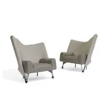 Torso lounge chairs, pair by Paolo Deganello, sold Aug 2021