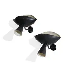 attribution Serge Mouille, Cachan wall sconces, two