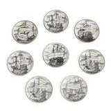 Velieri coasters, set of eight by Piero Fornasetti, sold Aug 2021