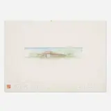 Frank Lloyd Wright, Presentation drawing for the John D. Haynes House, Fort Wayne, Indiana, 1950, ink and colored pencil on paper
