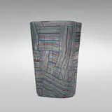 Paolo Venini, Rare Mosaico Tessuto vase, model 3850, 1954, alternating glass canes