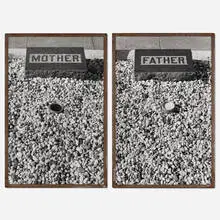 Les Tombes (Mother/Father) by Sophie Calle, 1990, gelatin silver print in artist's frame, sold Jun 2019