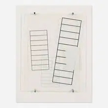 Angelo Testa, The Ladders, 1946, screenprint on acrylic, lacquered wood, aluminum