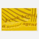 fresh bread by Corita Kent, 1967, screenprint on paper, sold Apr 2019