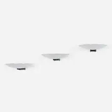 sconces, set of three by Karl Springer, c. 1970, chrome-plated steel, enameled aluminum, sold Apr 2019