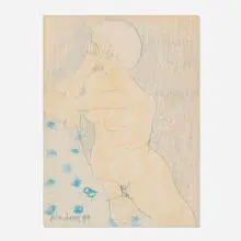 Untitled (Nude) by Milton Avery, 1959, ink and crayon on paper, sold Apr 2019
