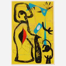The Fitting II by Joan Miró, 1969, color lithograph on Arches wove paper, sold Apr 2019