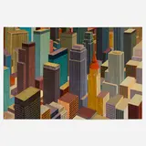 Maurice Wimberly, Central Business District, 1973, oil on masonite