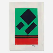 Composizione by Mauro Reggiani, 1954, gouache on board, sold Apr 2019